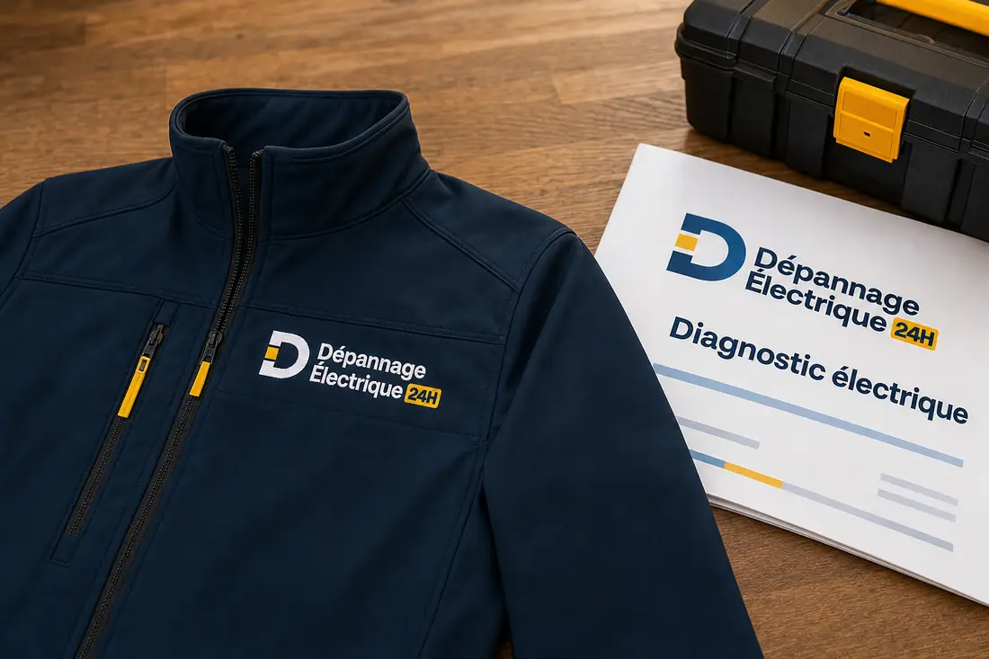 Veste de travail et dossier de diagnostic électrique Dépannage Électrique 24H